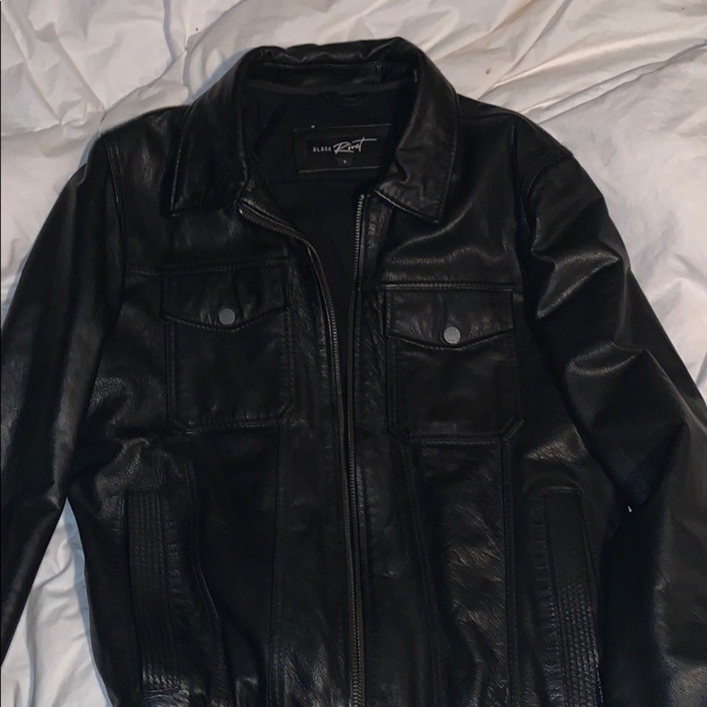 Black Rivet Leather Jacket (S) - Picture 3 of 3
